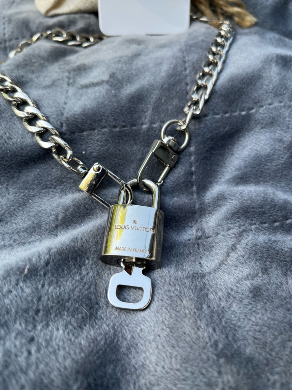 ✨ STUNNING Authentic Louis Vuitton Upcycled Padlock Necklace & Earrings Set ✨ - Picture 4 of 5